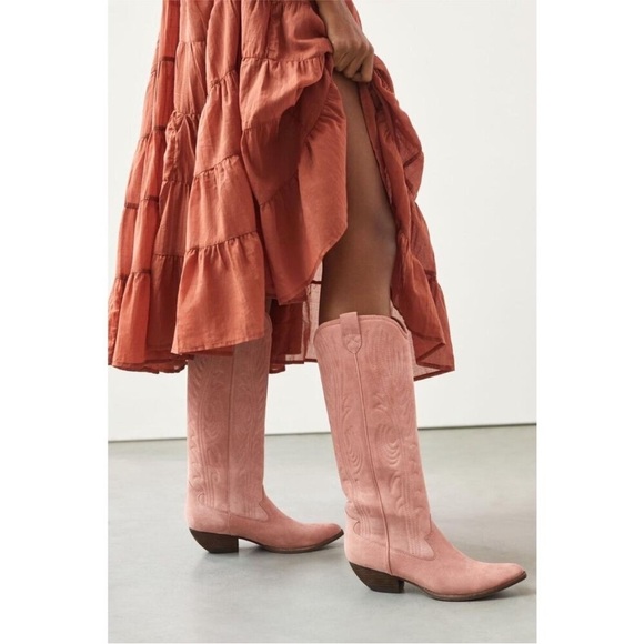 Jeffrey Campbell Calvera Suede Knee High Western Boots Size 10 NEW - Picture 1 of 15